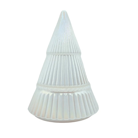 Image of Winter Wonderland White Glass Tree Candle 9oz