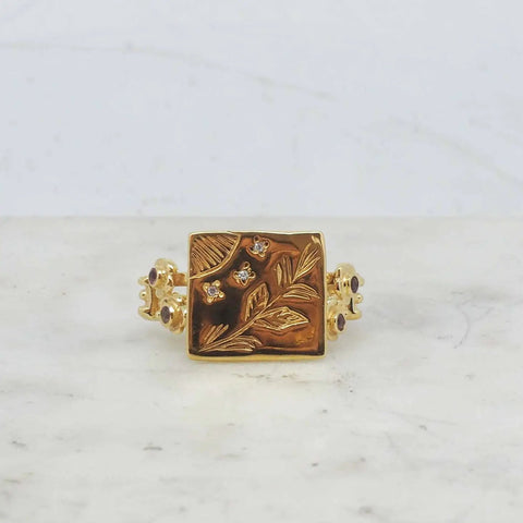 Image of Gold Flower Adjustable Ring