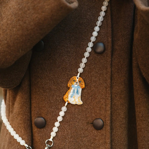 Image of Hand-Painted King Charles Crossbody Phone Chain