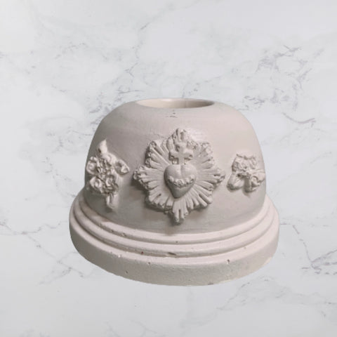 Image of Plaster Candle Holder White