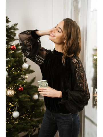 Image of SALE Black Lace Blouse
