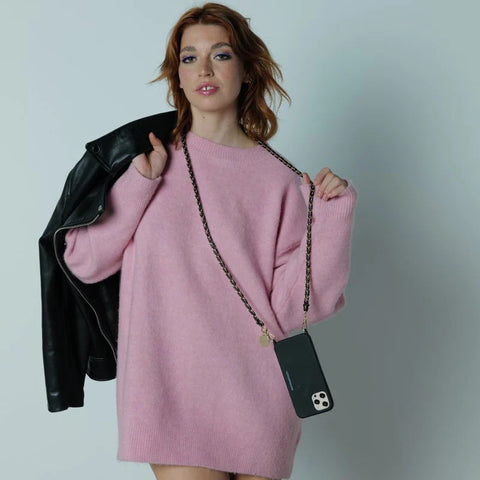 Image of Lou phone chain metal black gold