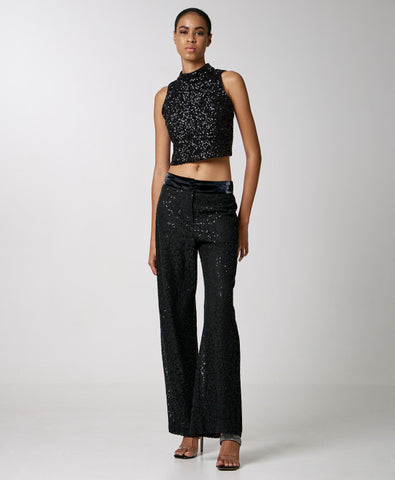 Image of SALE Sequin-embellished lace pants