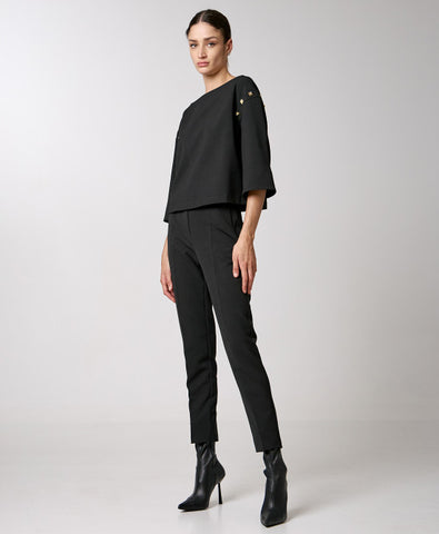 Image of SALE Straight Leg Studded Pants Black