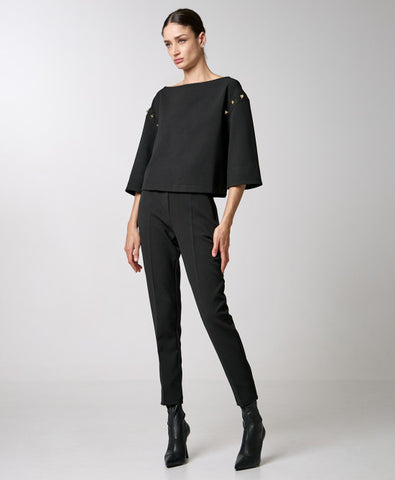 Image of SALE Straight Leg Studded Pants Black