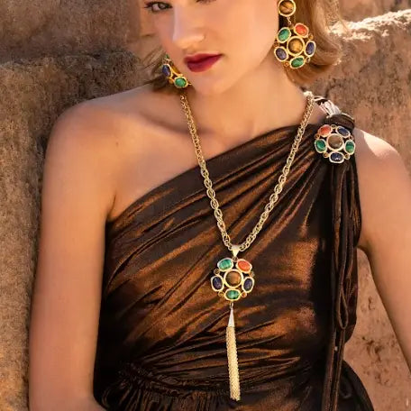 Image of Gold Multi Stone Adjustable Ring