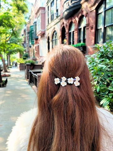 Image of Hand-Painted Vintage Flowers French Barrette Hair Clip | Eco-Friendly
