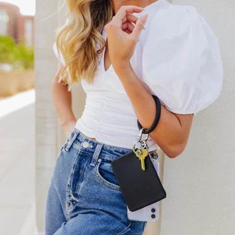 Image of Back in Black Silicone Big O Key Ring