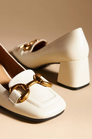 Image of SALE Renee Leather Heels - Off White
