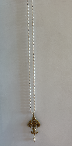 Image of SALE Fleur De Lis Blessed Mother Necklace