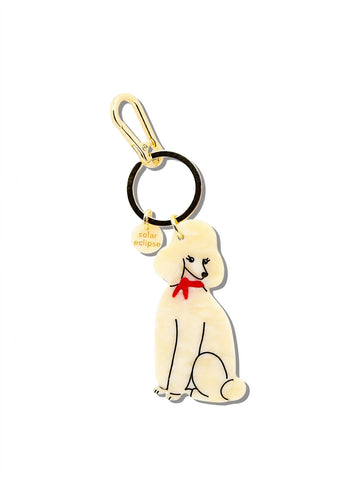 Image of Hand-Painted Poodle Bag Charm + Keychain | Eco-Friendly