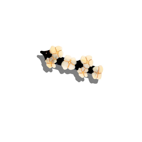 Image of Hand-Painted Vintage Flowers French Barrette Hair Clip | Eco-Friendly
