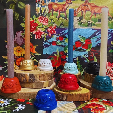 Image of Plaster Candle Holder White