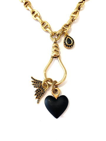 Image of Shira Wing and Heart Necklace