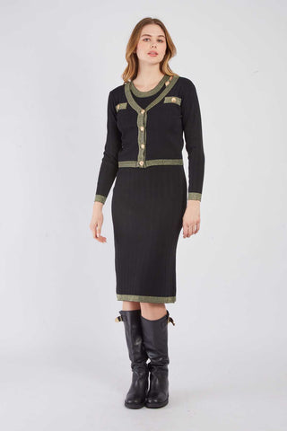 Image of ZALIETTE knitted dress set- Black