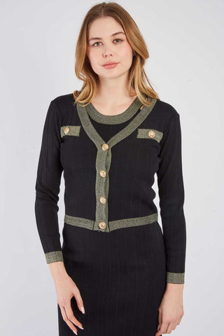 Image of ZALIETTE knitted dress set- Black