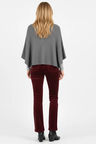 Image of NAUTILUS Plain Knit Poncho- Grey