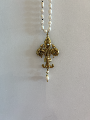 Image of SALE Fleur De Lis Blessed Mother Necklace