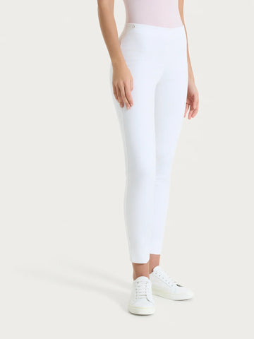 Image of Cigarette pants with slits- White
