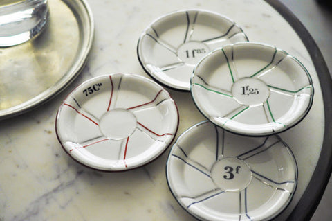 Image of 3f, Blue/Silver Porcelain Absinthe Coaster/Saucer