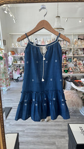 Jara Jamdani Blue Dress