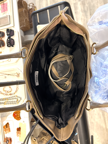 Image of Mocha Handbag Tote Front Buckle