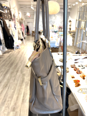 Image of Mocha Handbag Tote Front Buckle