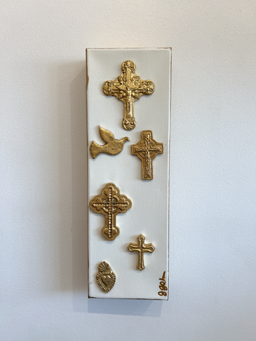 Image of Crosses to Bear 4"x12" Canvas