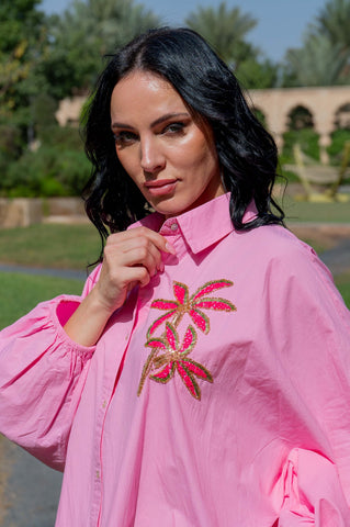 Image of SALE Long Palm Dress-Pink