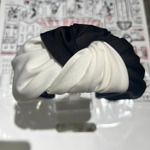Image of Black and White Satin Headband