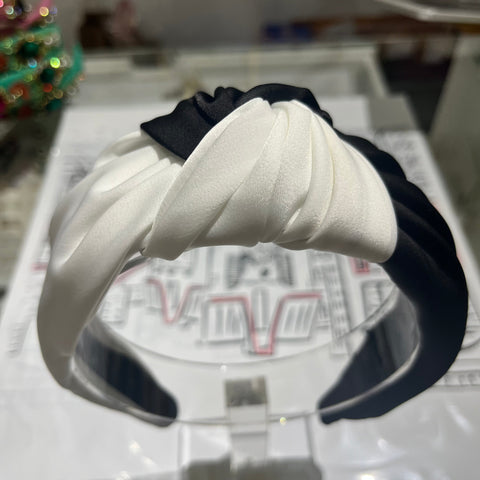 Image of Black and White Satin Headband