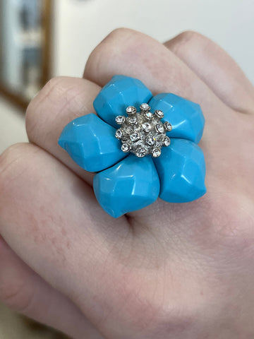 Blue Camellia Ring
