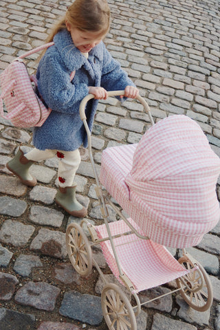 Image of Doll Pram - Powder Pink Check