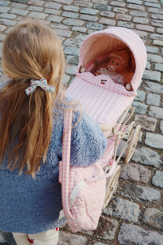 Image of Doll Pram - Powder Pink Check
