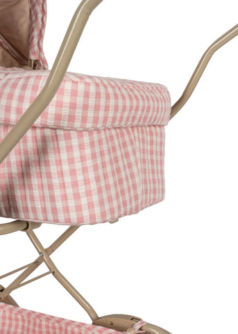 Image of Doll Pram - Powder Pink Check