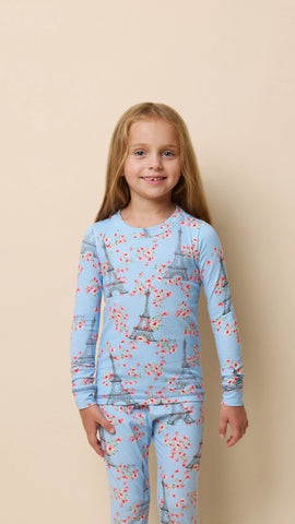 Image of Petals Over Paris Pima Knit Kid's Pullover Set