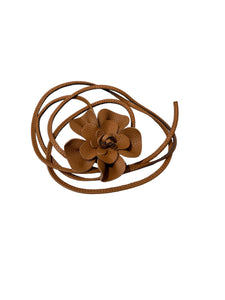 Flower Medium Belt- Brown