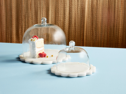 Image of SCALLOPED MARBLE CLOCHE SET