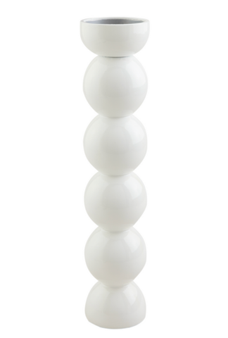 Image of SALE LARGE WHITE LACQUER CANDLESTICK