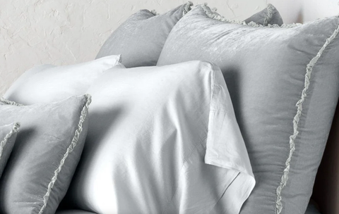 Image of SALE Carmen Pillow Sham Bella Notte Linens Sterling In STOCK