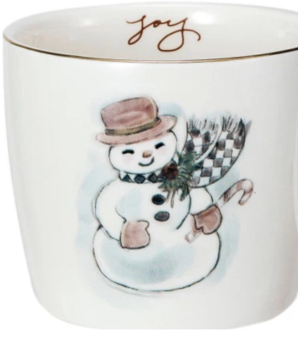 Image of 12 oz. Stoneware Mug w/ Holiday Image, Saying & Gold Electroplating, 4 Styles