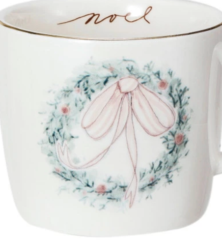 Image of 12 oz. Stoneware Mug w/ Holiday Image, Saying & Gold Electroplating, 4 Styles