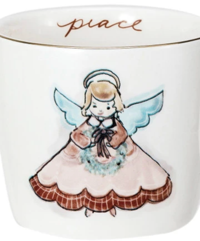 Image of 12 oz. Stoneware Mug w/ Holiday Image, Saying & Gold Electroplating, 4 Styles