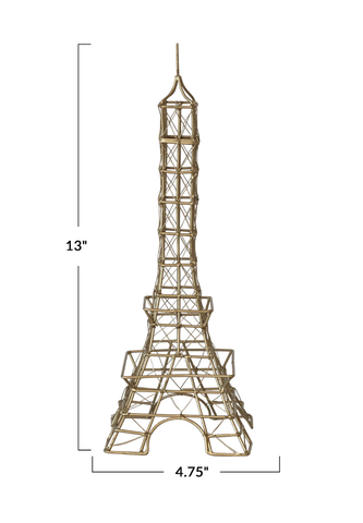 Image of Wire Eiffel Tower, Antique Brass Finish
