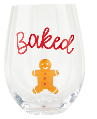 Image of Gingerbread Man Icon Wine Glass