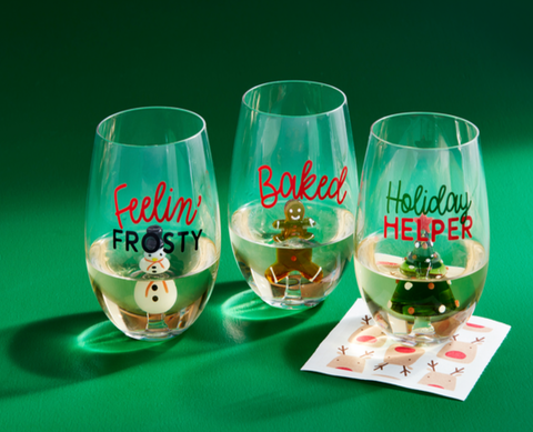 Image of Gingerbread Man Icon Wine Glass