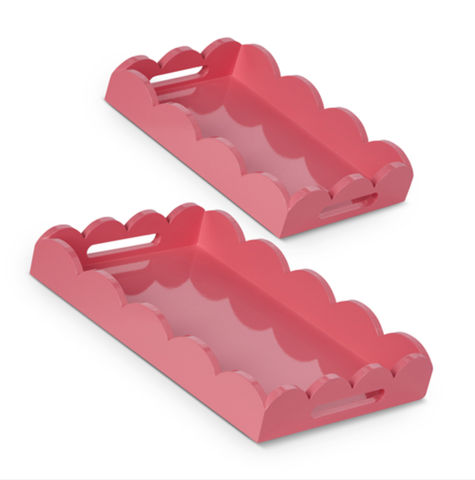 Image of BUBBLEGUM SCALLOPED TRAYS