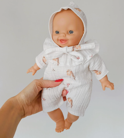 Image of Muslin Cream Romper with Birds