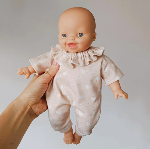 Image of Beige Romper With Hearts