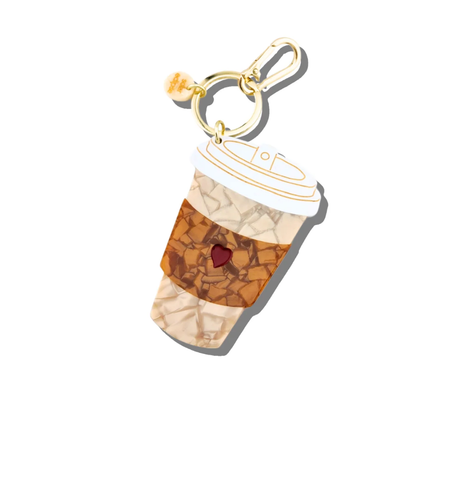 Image of Hand-painted Coffee Cup Bag Charm + Keychain | Eco-Friendly